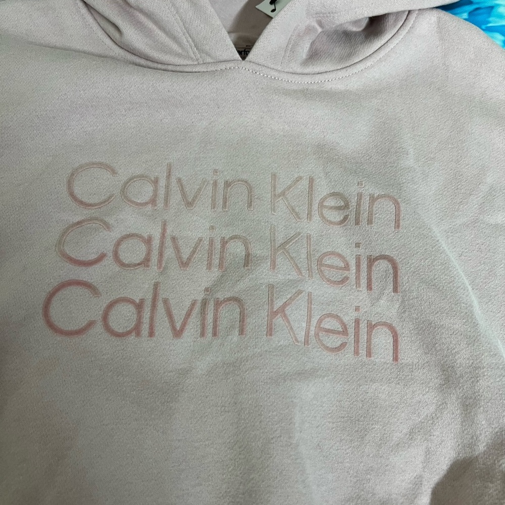 ❄️Calvin Klein Performance Womens Pink Triple Logo Hoodie Sweatshirt PFRT2065 L - Picture 5 of 9